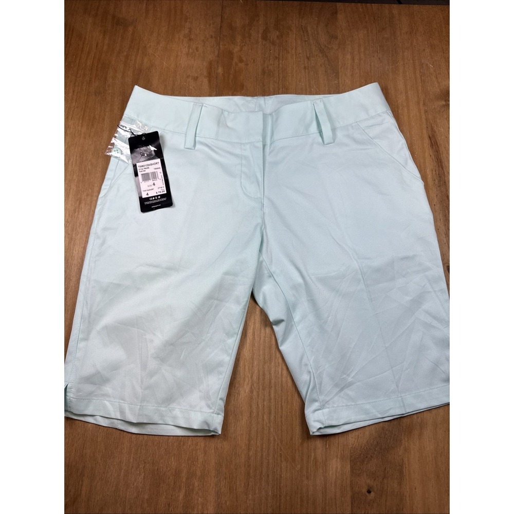 SOLD NWT Adidas Climalite Bermuda Golf Shorts Women's 4 Fresh Green 10" Inseam - Picture 2 of 13